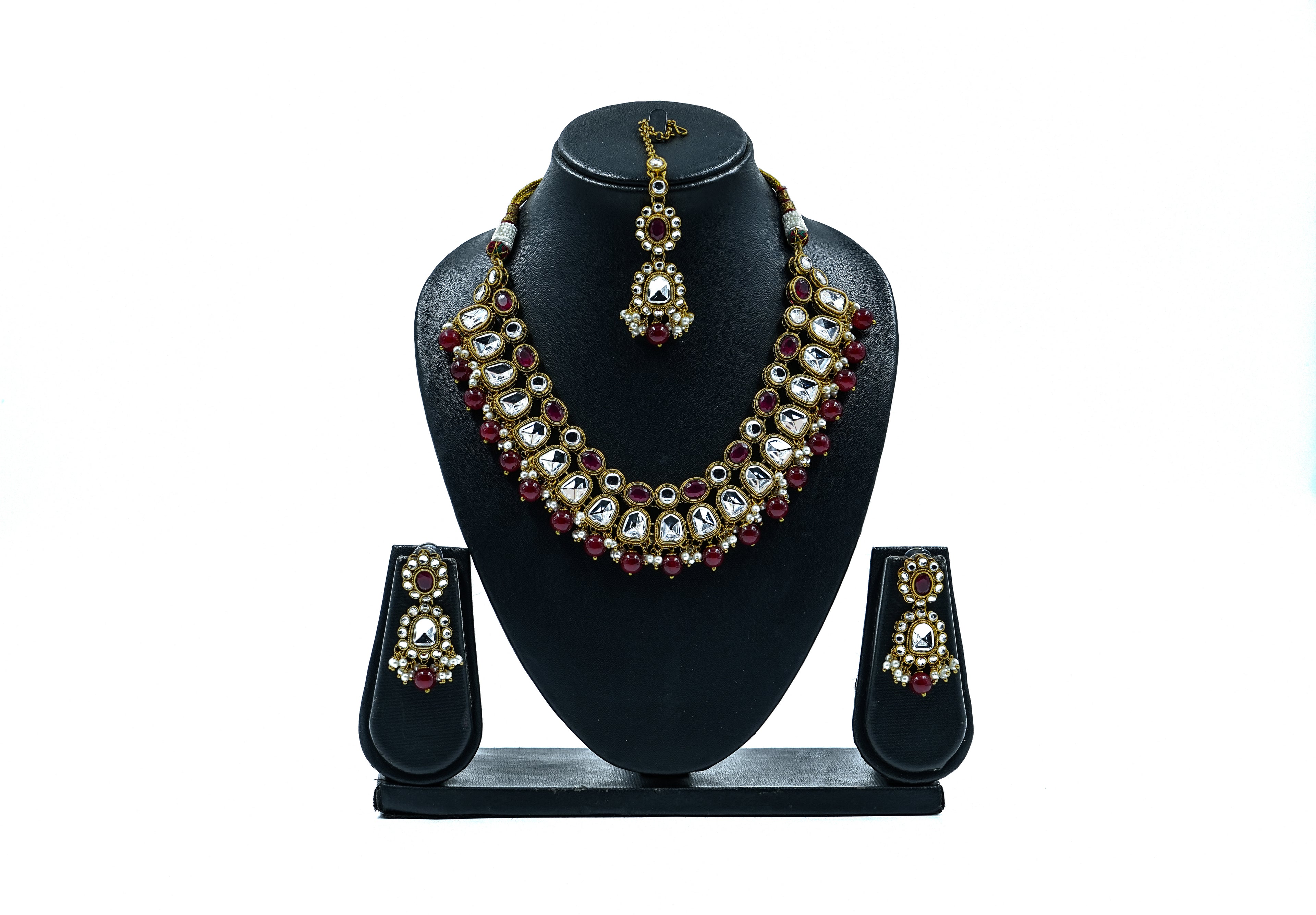 Polki Design Red Kundan Jewellery