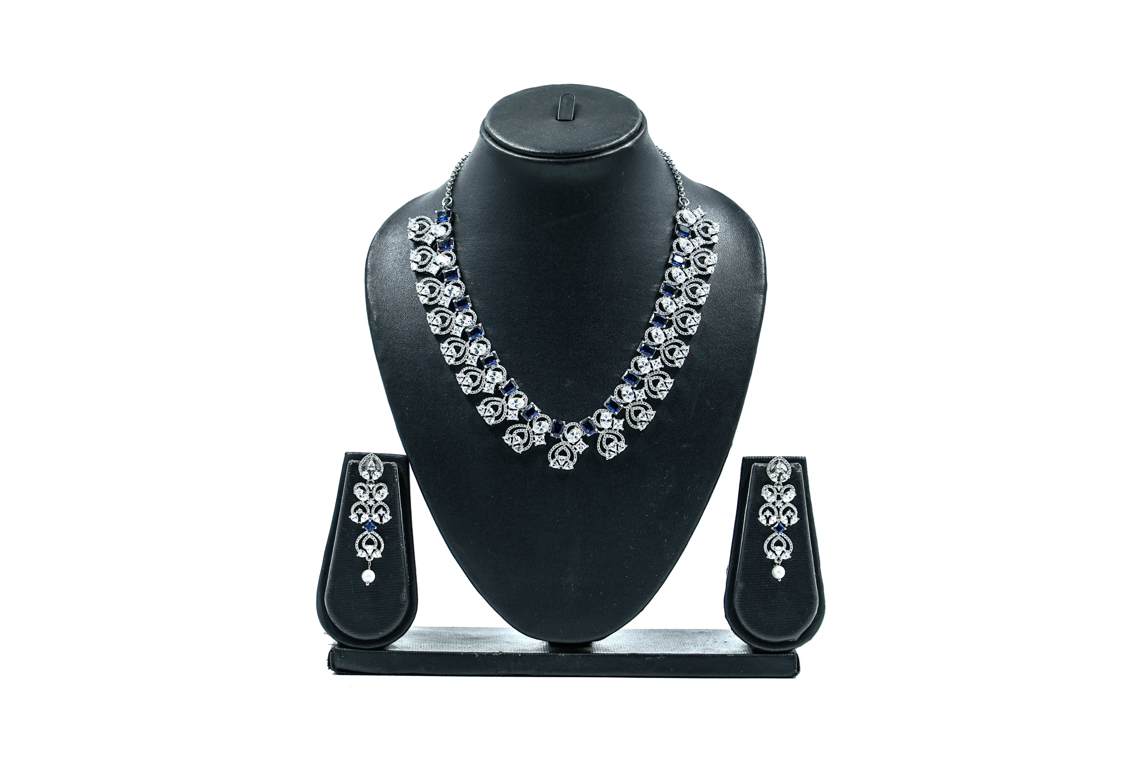 Sterling  Solitaire Silver Plated Neckset