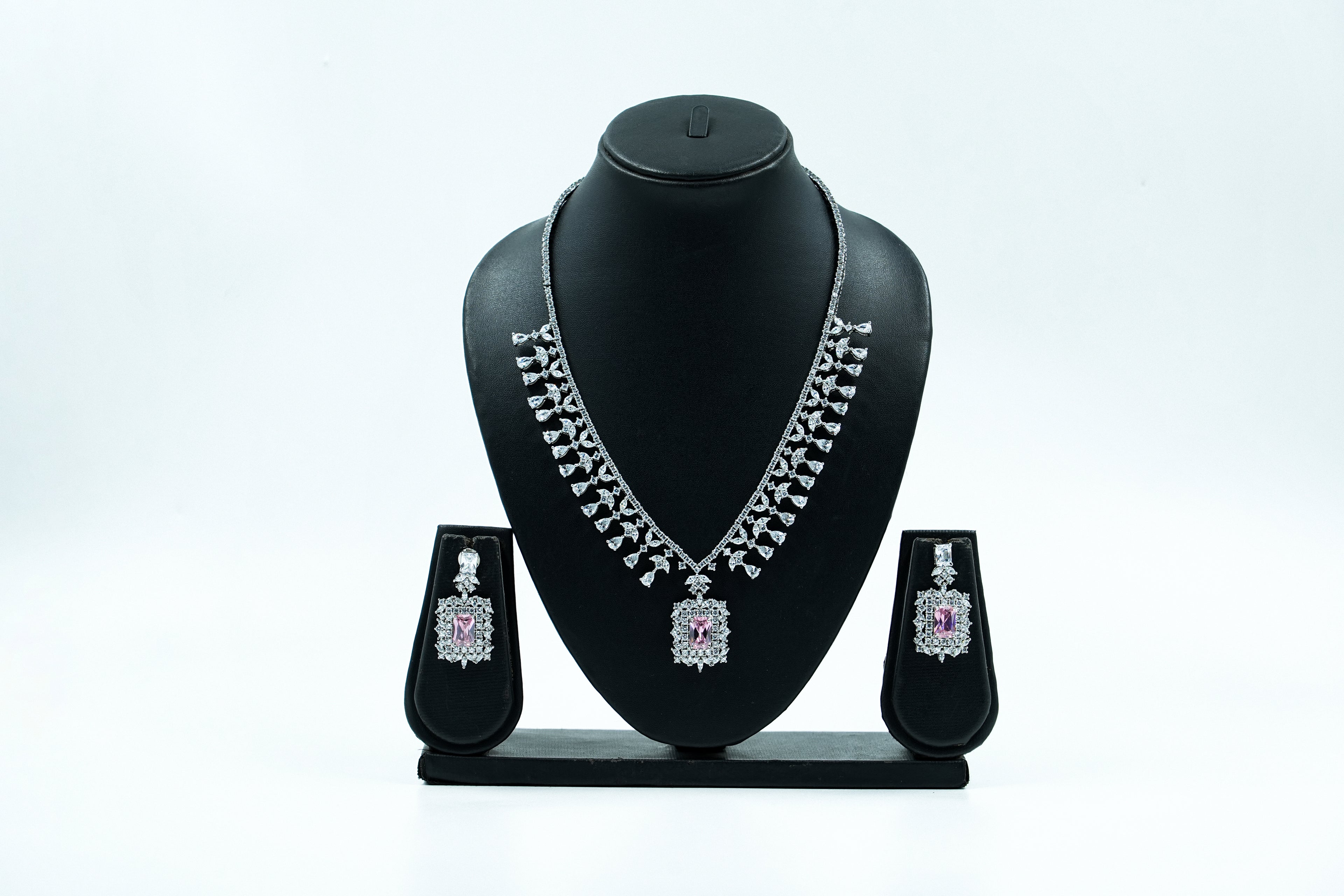 Sterling Silver Solitaire Neckset