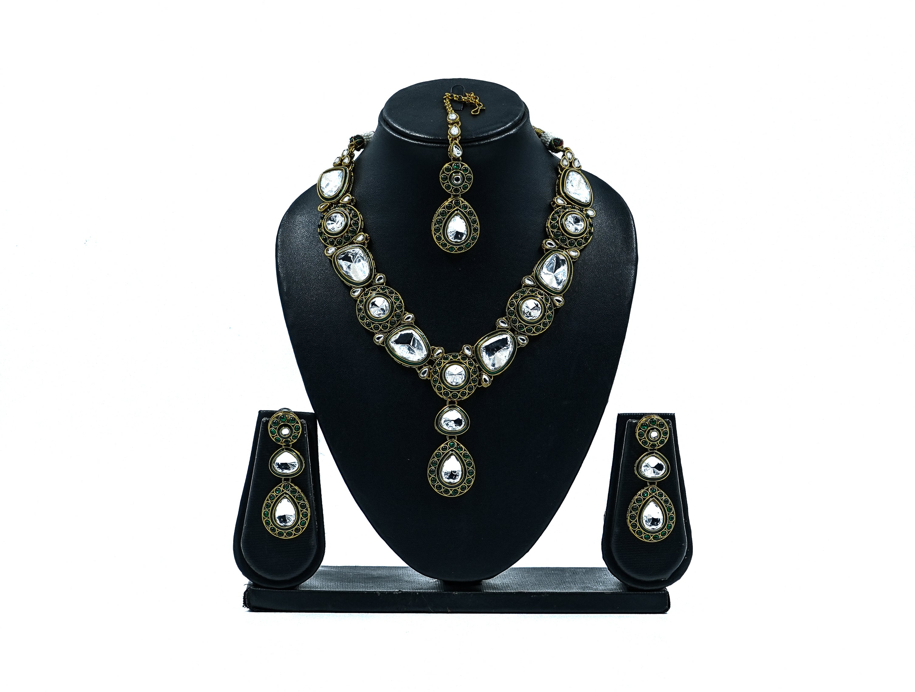 Kundan Jewellery with Green Enamel